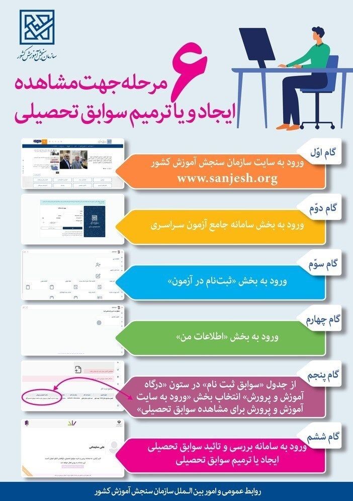 مشاهده و تأیید سوابق تحصیلی تا سه شنبه تمدید شد