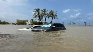 بارش تگرگ و باران در شهر «مدینه» عربستان