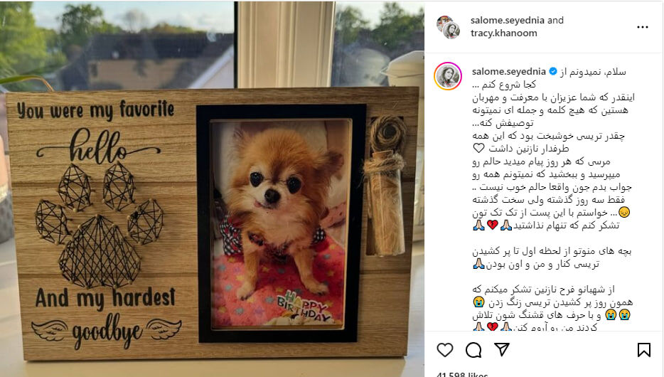 فیلم| همدردی و تسلیت فرح پهلوی به مناسبت مرگ سگ سالومه!
