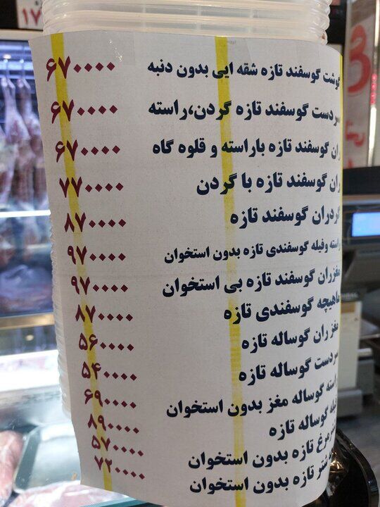 هر کیلو گرم گوشت مرغ ۸۷ و هر شانه تخم مرغ ۳۰ عددی ۱۳۰هزار تومان