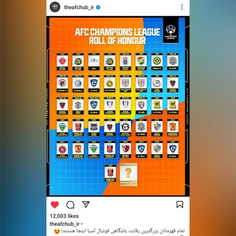 رونمایی AFC از فاتحان ادوار گذشته لیگ قهرمانان با حضور استقلال و پاس + عکس