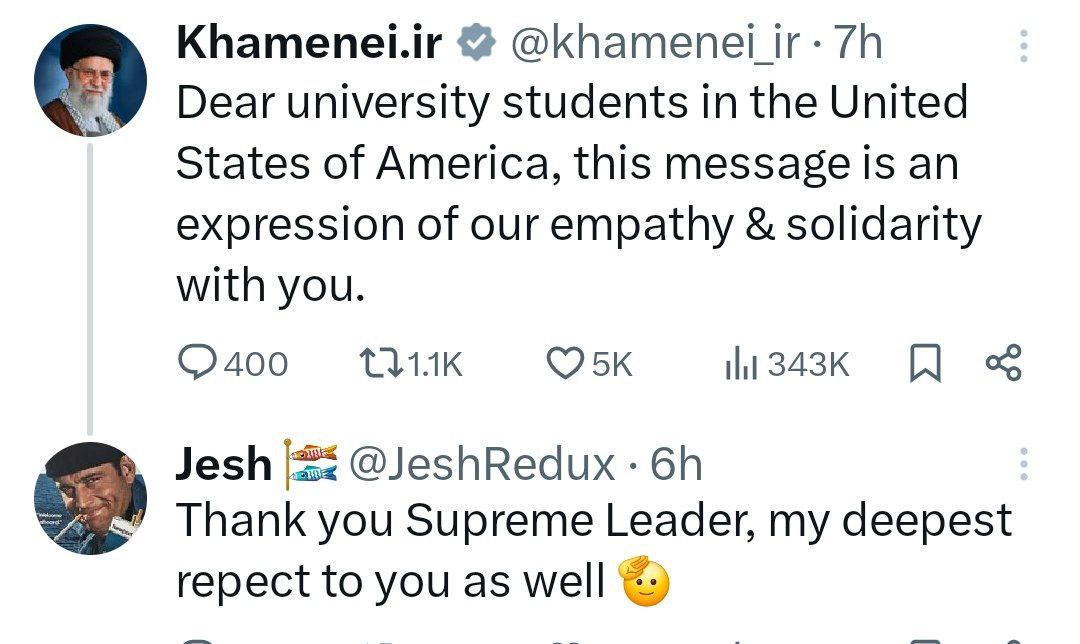 عکس| اولین واکنشها به نامه رهبر معظم انقلاب به دانشجویان آمریکایی