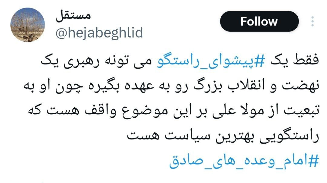 «امام وعدههای صادق» ترند توییتر شد +تصاویر