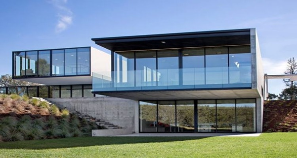 نمای ساختمان شیشه ای زیبا در سال 1403