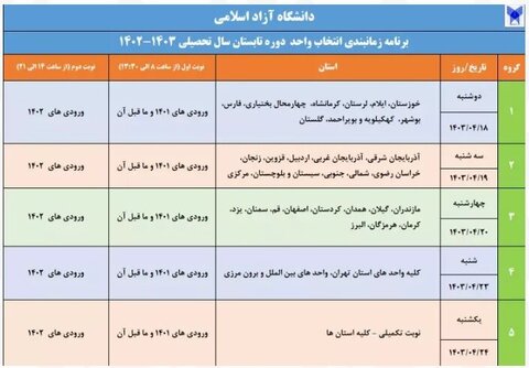 جزییات زمانبندی ثبتنام ترم تابستان دانشگاه آزاد اعلام شد