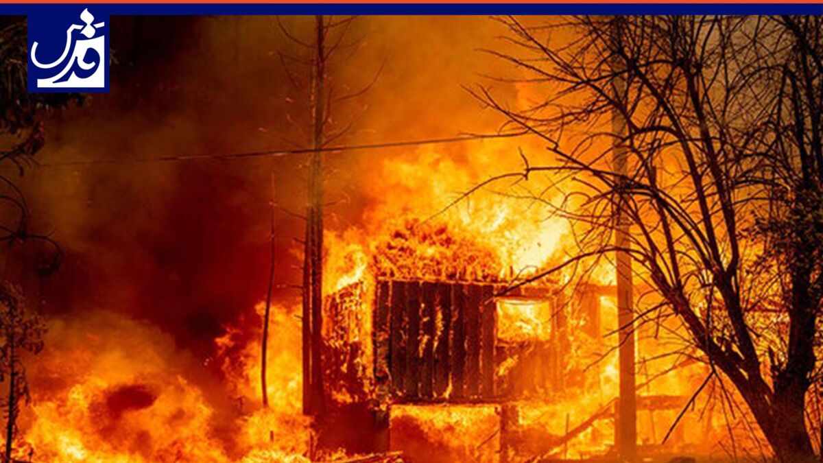 فیلم| آتش سوزی مهیب در نیو مکزیکو