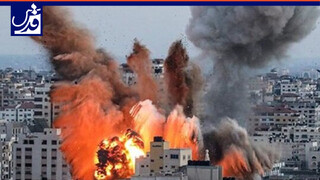 لحظه بمباران وحشتناک خانه‌ای در غزه