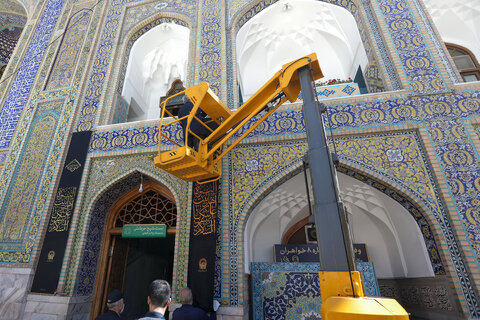 سیاهپوشی حرم مطهر رضوی در آستانه ماه محرم