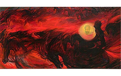 نقاشیهای عاشورایی تماشایی شدند/ جلوه عزاداری هنرمندان روی بوم