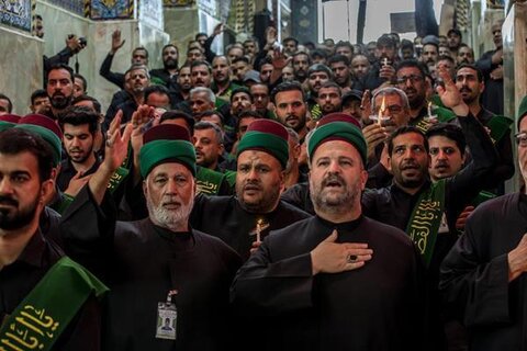 بزرگداشت هفتمین روز شهادت امام حسین (ع) از سوی خادمان آستانهای حسینی و عباسی + عکس