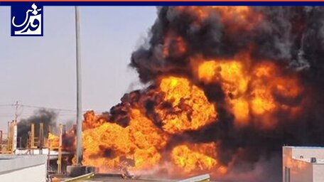 لحظه انفجار مهیب یکی از مخازن سوخت در مرز دوغارون