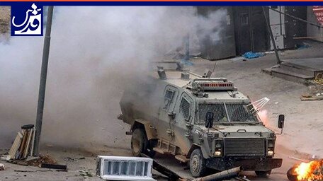 انفجار مین در مسیر بولدوزر ارتش اسرائیل