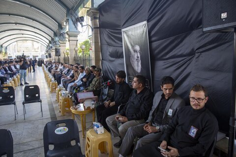 تشییع نمادین و مراسم یادبود سیدحسن نصرالله در کربلا + عکس