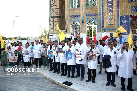 گزارش تصویری | تجمع کادر درمان مشهد مقدس برای اعزام به لبنان