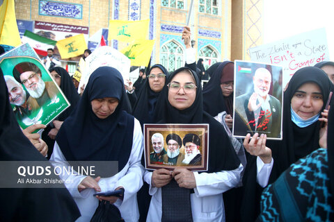 گزارش تصویری | تجمع کادر درمان مشهد مقدس برای اعزام به لبنان