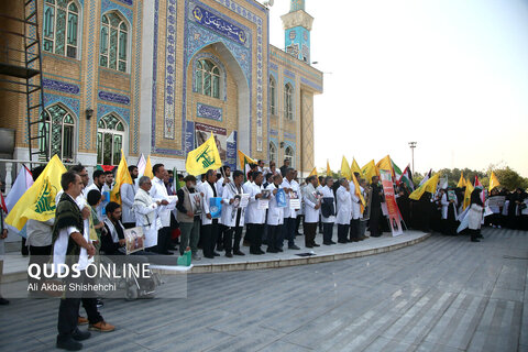 گزارش تصویری | تجمع کادر درمان مشهد مقدس برای اعزام به لبنان