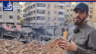 فیلم | مداحی مهدی رسولی در محل شهادت سیدحسن نصرالله