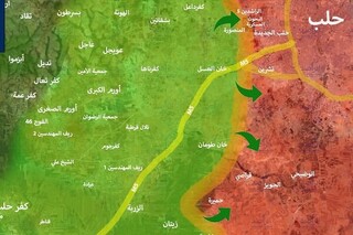 ادعای تروریست‌ها درباره تصرف شهرک خان طومان نزدیک شهر حلب سوریه