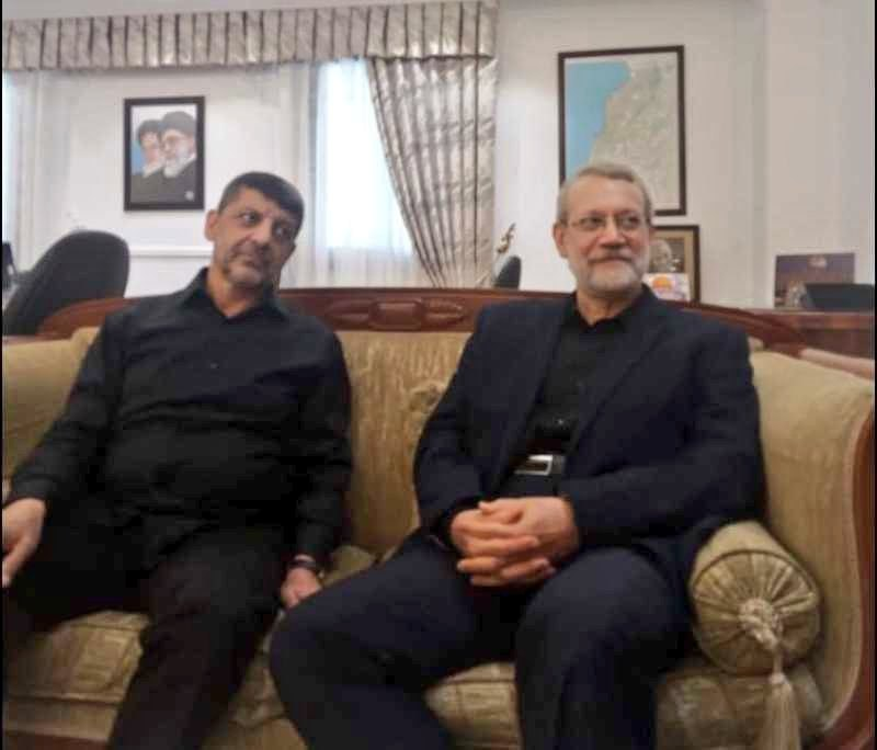 عکس| آخرین عکس لاریجانی با محمد عفیف ساعتی قبل از شهادت