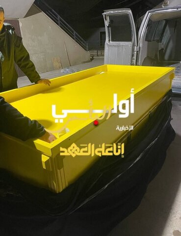 عکس| آماده‌سازی تابوت حمل پیکر شهید سیدحسن نصرالله