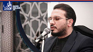 فیلم | تلاوت قرآن توسط حامد شاکرنژاد در مراسم تشییع شهید نصرالله