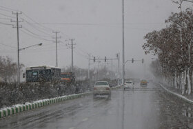 لغزندگی جاده‌های جنوبی استان اردبیل به علت بارش برف