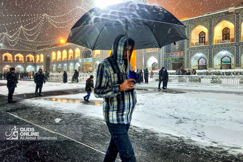 شب برفی حرم مطهر رضوی
