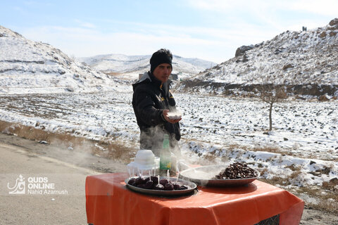 تیوب سواری مشهدی‌ها پس از بارش برف