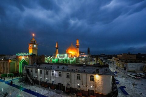 عکس | تصاویری زیبا از بارش باران در حرم مطهر امامین عسکریین علیهما السلام