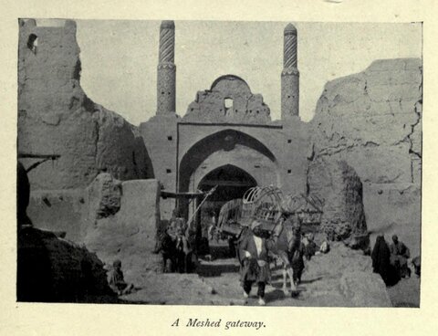 عکس مربوط به یکی از دروازه های ورودی مشهد در دوره قاجار که از عناصر هویتی مشهد درآن دوره می باشد و توسط الا کنستانس سایکس به تصویر کشیده است و از ارزش و جایگاه بالایی در مجموعه اسناد تصویری مرکز اسناد آستان قدس رضوی برخوردار می باشد.