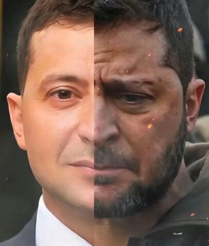 عکس | تفاوت چهره زلنسکی نسبت به ۵ سال پیش