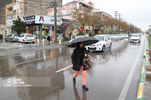 بارش باران بهاری در مشهد