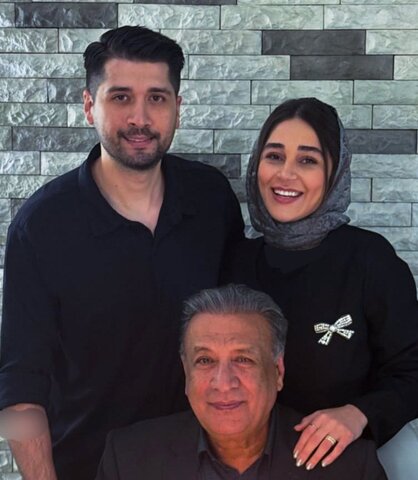 عکس | تولد ۷۲ سالگی عبدالرضا اکبری در کنار پسر و عروسش