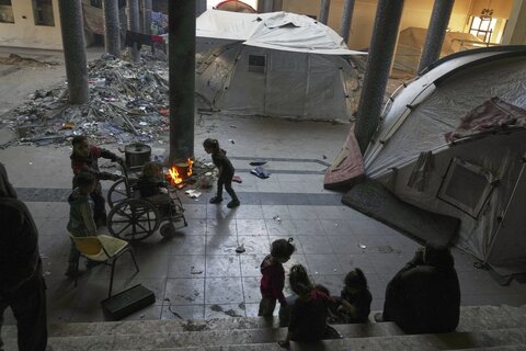 تبدیل دانشگاه بمباران شده غزه به پناهگاهی برای آوارگان فلسطینی