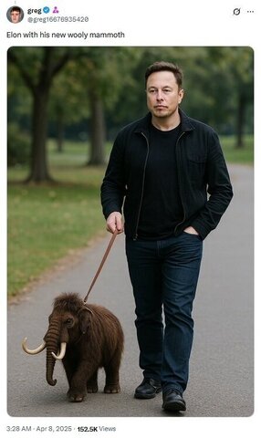 عکس | حیوان خانگی عجیب ایلان ماسک/ از گرگهای بازی تاج و تخت تا ماموت مینیاتوری!