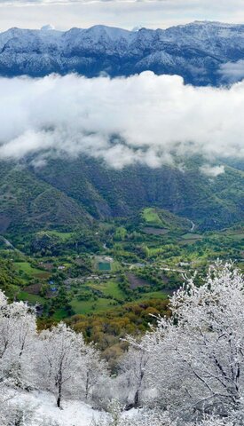 عکس | دو فصل در یک قاب/ خلق تصویر رویایی از ارتفاعات کردستان