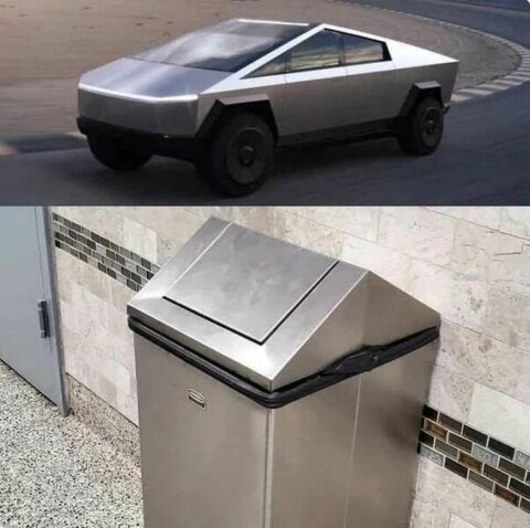 عکس | مقایسه تسلا سایبرتراک با سطل آشغال!