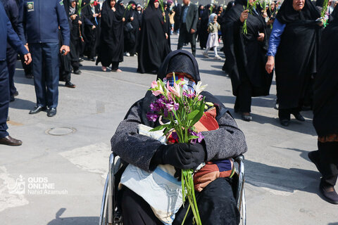 گلباران حرم مطهر رضوی در سالروز ولادت حضرت معصومه (س)