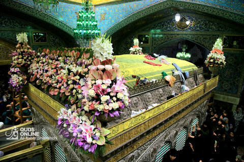 گل‌آرایی ضریح مطهر امام رضا (ع)