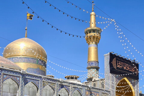 سیاه پوشی حرم مطهر رضوی در آستانه شهادت امام محمد باقر علیه‌السلام
