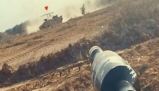 انهدام تانک مرکاوای اشغالگران در عملیات القسام در غزه