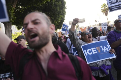 درگیری معترضان ضد مهاجرت آمریکا (Anti - ICE) با پلیس فدرال - لس‌آنجلس