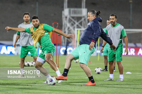 تمرین تیم ملی فوتبال ایران پیش از دیدار با کره شمالی