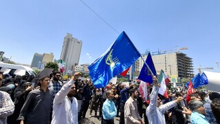 فیلم | اجتماع مردم مشهد در محکومیت حملات امروز رژیم صهیونیستی