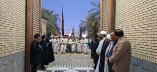 تشرف کاروان پیاده انصارالحسین به آستان حسین بن موسی الکاظم(ع)