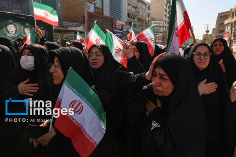 تشییع پیکر شهدای حملات رژیم صهیونیستی در اهواز