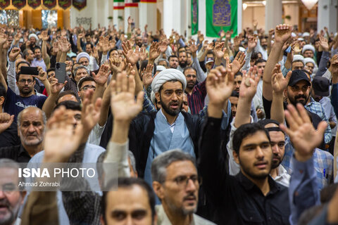 مراسم وداع با ۶ شهید حملات رژیم صهیونی در حرم حضرت فاطمه معصومه(س)