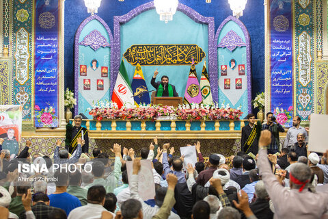 مراسم وداع با ۶ شهید حملات رژیم صهیونی در حرم حضرت فاطمه معصومه(س)