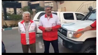 حضور رضا کیانیان در جمع امدادگران هلال احمر + ویدیو