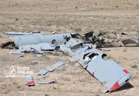 تصاویر انهدام پهپاد هرمس اسرائیل در استان مرکزی‌